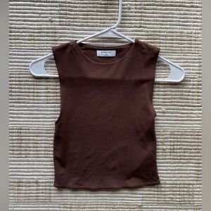Aritzia Babaton Cocoa Sleeveless Top